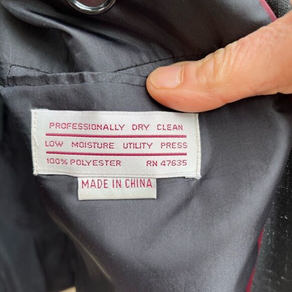 Gino Corelli black/white specs 2 piece pant suit, double breasted jacket, 42L - Picture 6 of 15